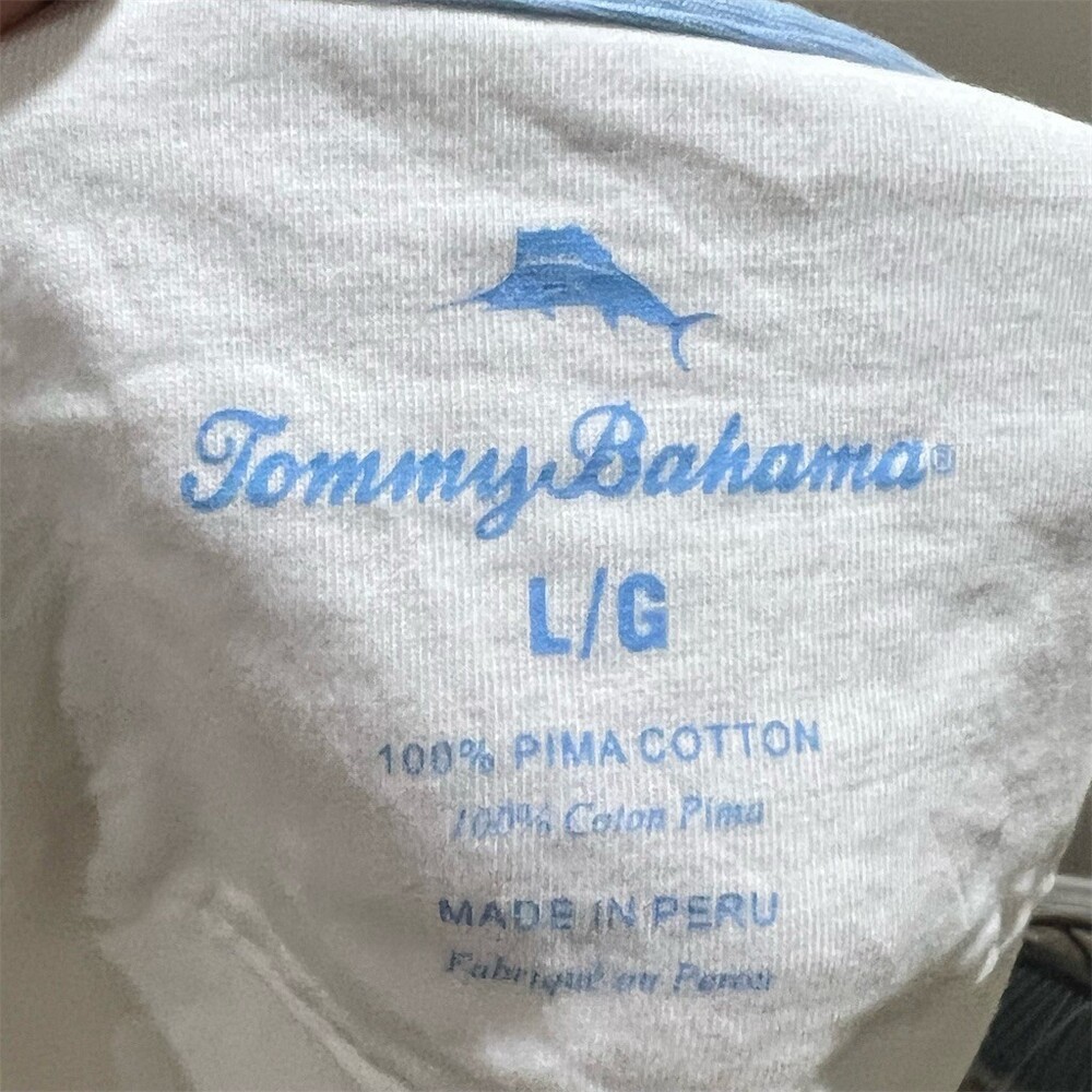 Tommy Bahama T-Shirt Mens Size L White Crew Neck Short Sleeve Pocket Tee - Picture 3 of 8